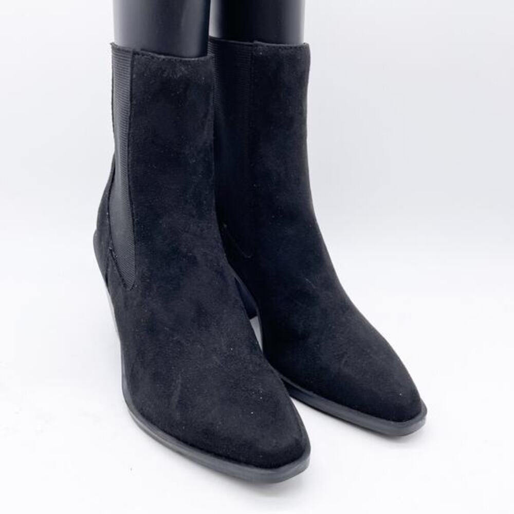 BP Women's Emmy Black Square Toe Block Heel Ankle Boots Size 5M